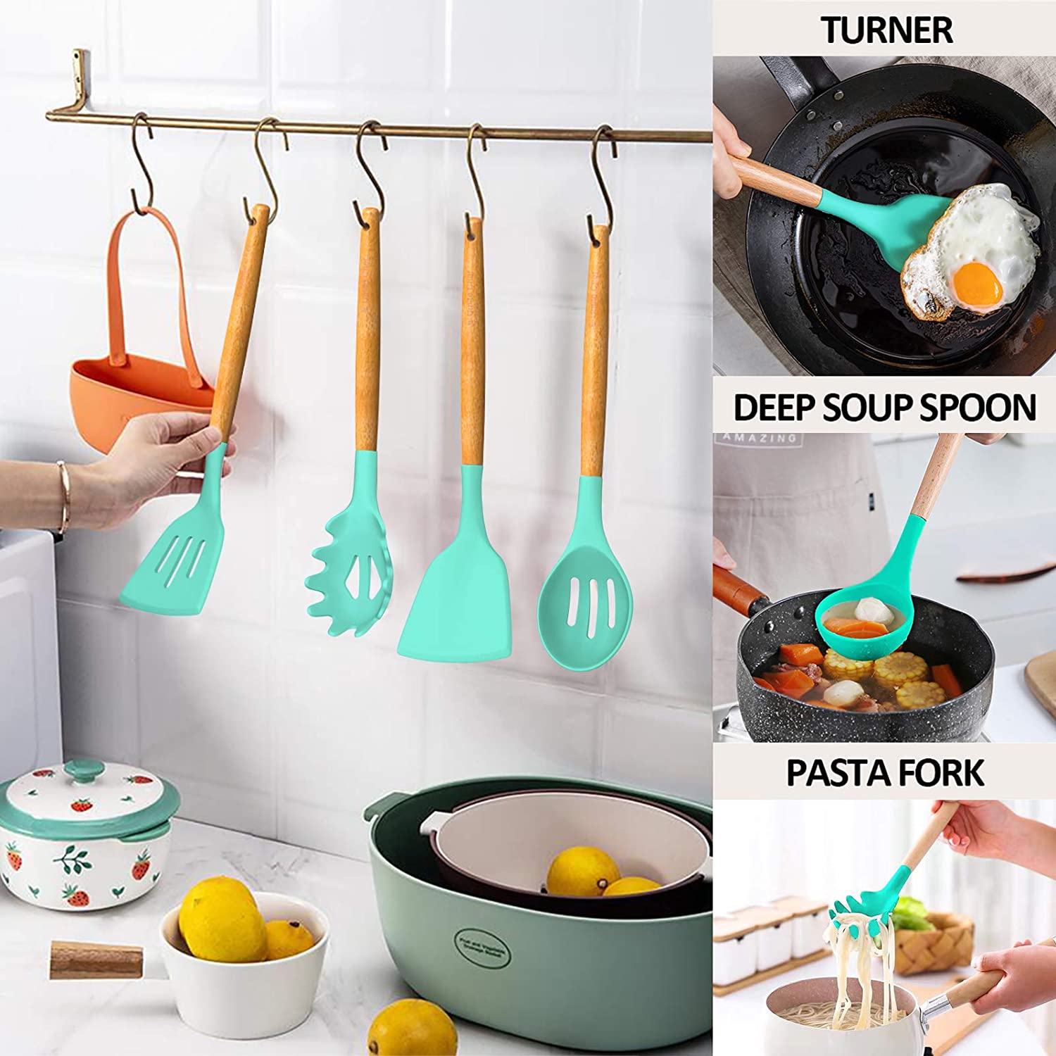 33Pcs Silicone Utensils Set