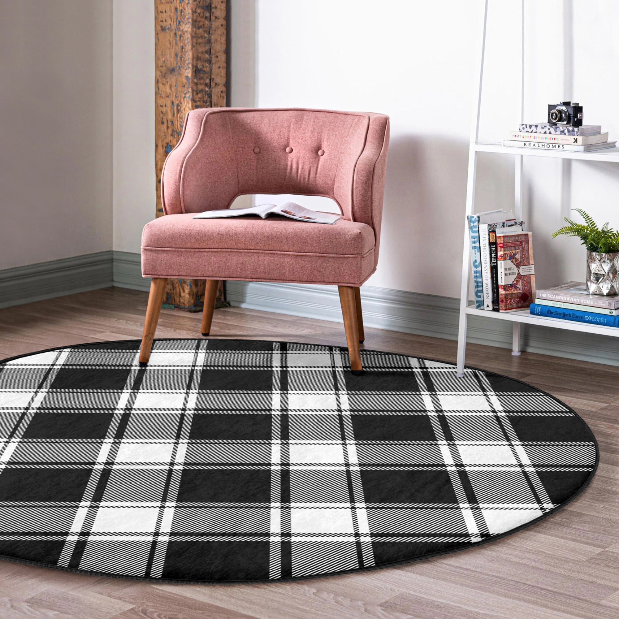 Black Plaid Rug