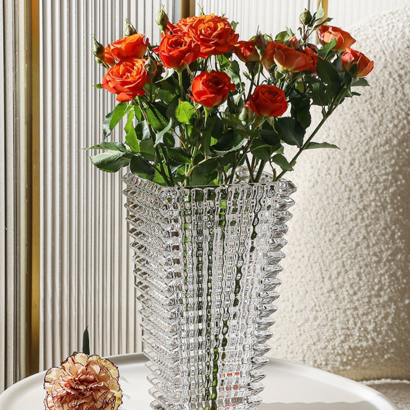 Bright Dried Flowers Glass Vase