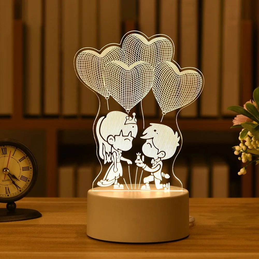 Acrylic Bear Love Lamp