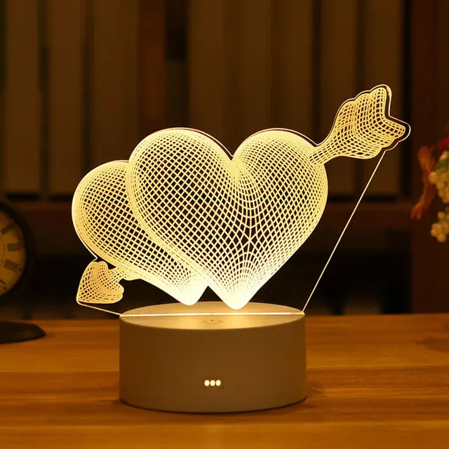 Acrylic Bear Love Lamp