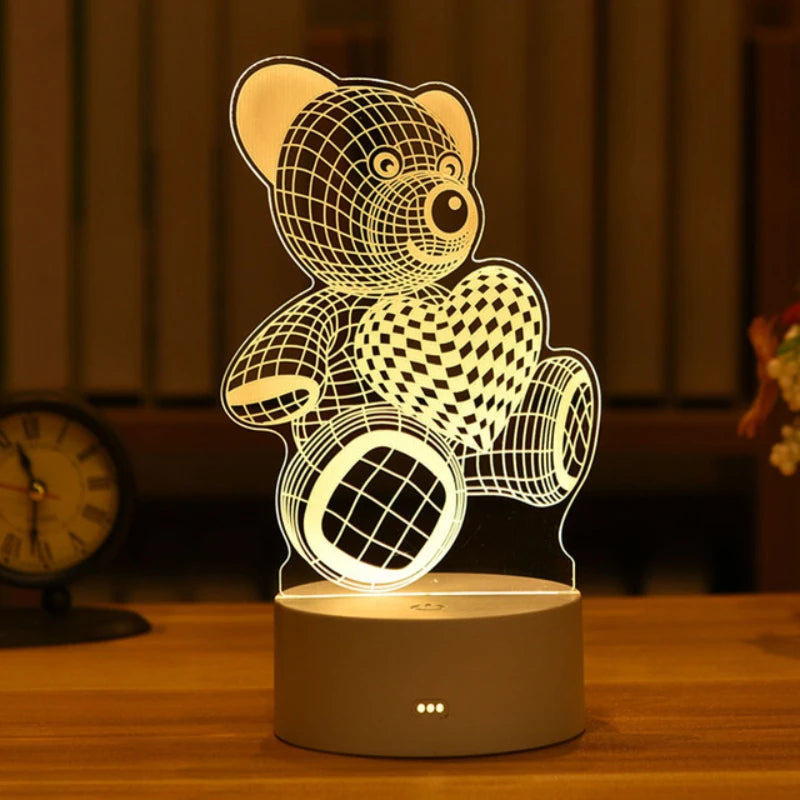 Acrylic Bear Love Lamp