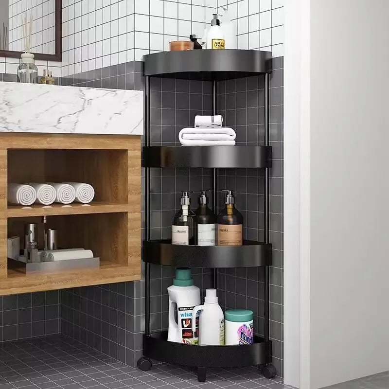 Movable bathroom triangle shelf