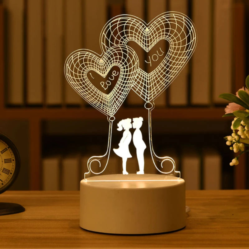 Acrylic Bear Love Lamp