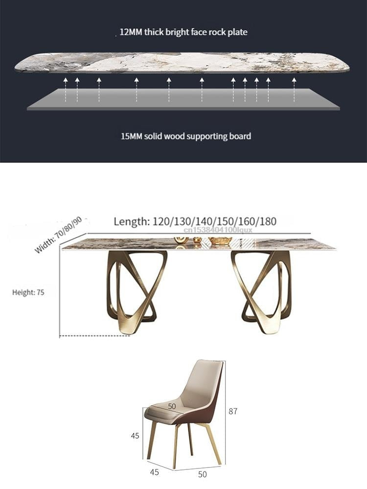 Rock Plate Rectangular Dining Table