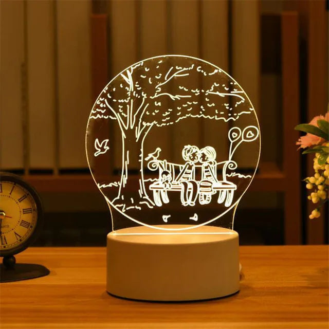 Acrylic Bear Love Lamp