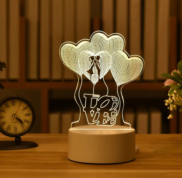 Acrylic Bear Love Lamp