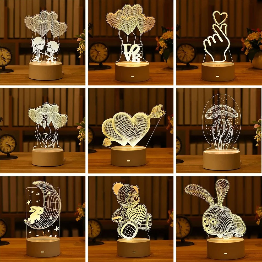 Acrylic Bear Love Lamp